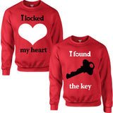 I LOCKED MY HEART I FOUND THE KEY COUPLE SWEAT-SHIRT