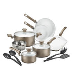 T-Fal Celebrate Ceramic 14-Piece Champagne Cookware Set