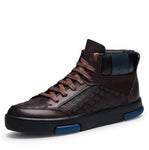 Men High Top British Genuine Leather shoes