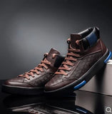 Men High Top British Genuine Leather shoes