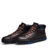 Men High Top British Genuine Leather shoes